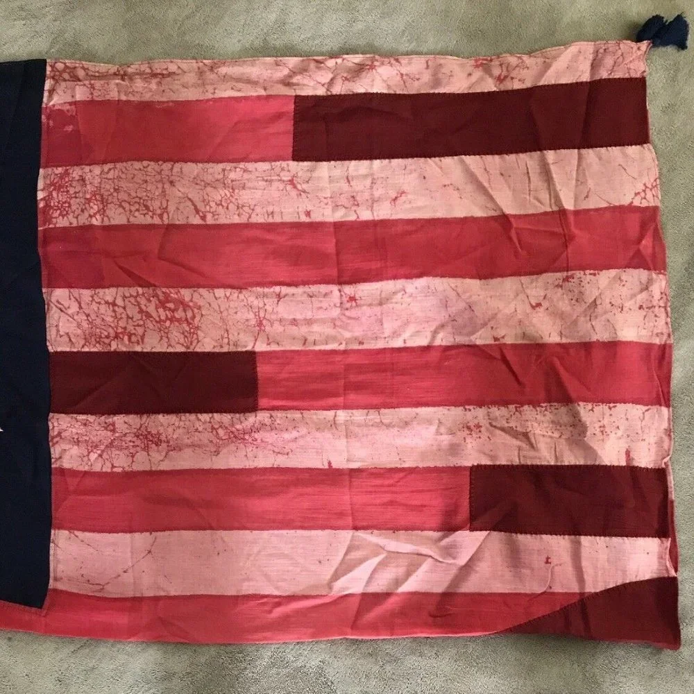 Polo Ralph Lauren American FLAG Scarf patchwork 45”x47” NWT